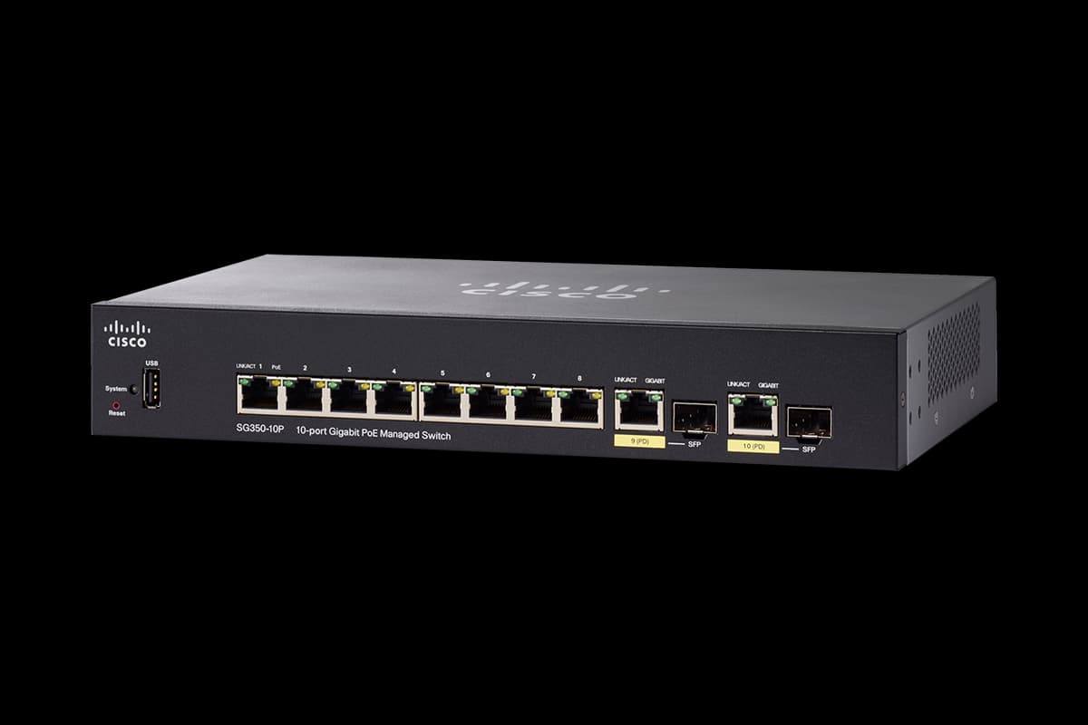 Cisco Cisco SG350-10 10-Port Gigabit - 10-Port Gigabit Managed Switch with 2 Combo SFP